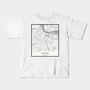 Map of Amsterdam - Netherlands Kids T-Shirt